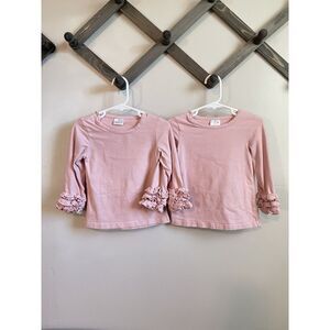 Boutique Blush Pink Icing Ruffle Tops | 3T | Long Sleeve | EACH